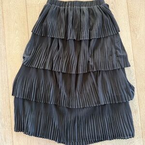 Lulus Black Tiered Pleated Skirt